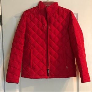 Tommy Hilfiger red quilted jacket.